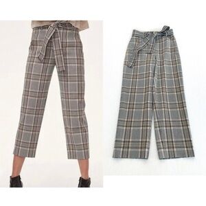 ARITZIA Wilfred Plaid Tie Front Pants
